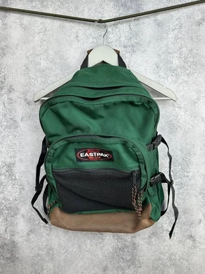 Vintage Eastpak USA Green Backpack Made in USA 90s Suede Leather Bottom - Image 1 of 4
