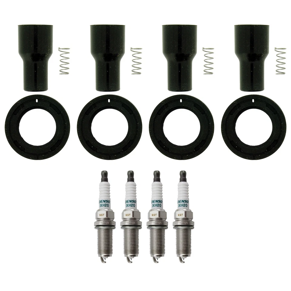 Kit de 4 enchufes de alimentación de iridio Denso y botas de bobina de encendido NGK para Toyota Tacoma 2,7 L Foto 1 de 1