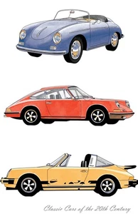 Porsche Classic Car Cotton Kitchen Tea Towel - Picture 1 of 1