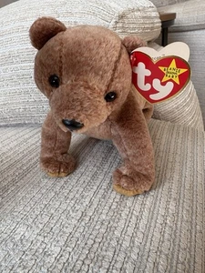 RARE BROWN BEAR PECAN TEDDYplush soft toyTY BEANIE BABYBABIES vintage 1999 - Picture 1 of 8