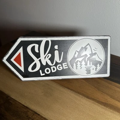 Metal Ski Lodge Sign Rustic Winter Decor Northwood Lodge Hobby Lobby 11.65x4.48 - Image 1 of 3