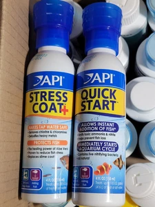 Stress Coat+ & Quick Start Aquarium Water Conditioner 4 oz each (2 PK) Exp 2026 - Picture 1 of 11