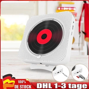 Tragbarer CD Player Micro USB Betrieb Bluetooth Musik Spieler Wandmontage Weiß - Bild 1 von 24