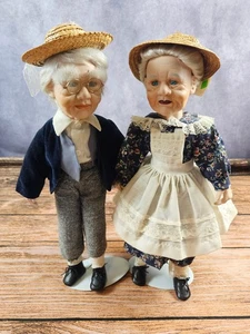 VTG 80s Ashley Belle Collections Porcelain Gradma & Grandpa Dolls Grandparents - Picture 1 of 12