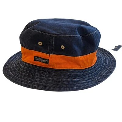 De colección Polo Ralph Lauren Sombrero Cubo Reversible Talla S/M Azul Naranja/Floral Preppy Foto 1 de 4