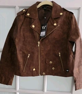 Boston Bruins Damen Leder bestickt 100th Anniversary Jacke Small - Bild 1 von 8
