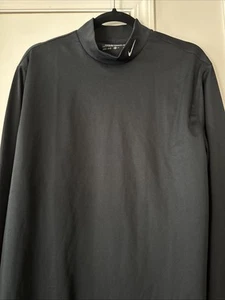 Schwarzes Nike Golf Medium L Ärmel Thailand Dri Fit Shirt Rundhals Poly - Bild 1 von 7