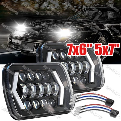 Faros LED de haz sellado de 5X7 pulgadas 2 piezas para camioneta Chevy Corvette C4 1984-1996 Foto 1 de 4