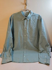 George Hemd Herren 2XLT Langarm Button-Down Grün Kariert Gingham - Bild 1 von 14