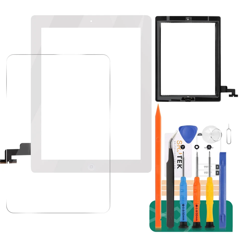 iPad 2 Touch Screen Replacement Digitizer Kit with Tools Adhesive Home Button - Image 1 of 4