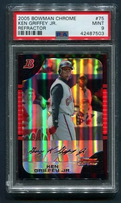 Bowman Chrome Ken Griffey Jr. 2005 refractor #75 PSA 9 como nuevo patio Foto 1 de 2