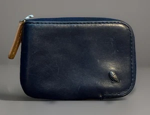 BELLROY Portafoglio Porta Carte con Piccola Zip in Pelle Blu, 4” x 3” - Foto 1 di 6