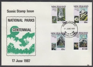 NEW ZEALAND 1987 NATIONAL PARKS FDC STIRLING SCARCER CACHET (ID:14/D36687) - Picture 1 of 1