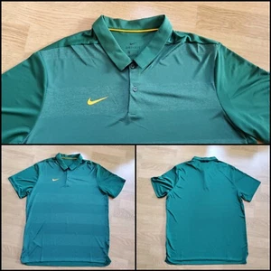 Nike Dri-Fit Stripe Standard-Fit Golf Polo 908412-345 Mens XL Green - Picture 1 of 12