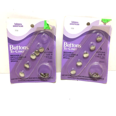 Talon American buttons to cover 2 packs size 18 (7/16") vintage made in USA - Image 1 of 4