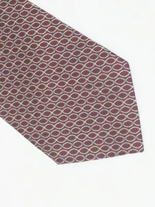 HICKEY FREEMAN Red Champagne Ovals Pattern Silk Neck Tie  - Picture 1 of 3