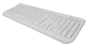 Microsoft Wired USB Keyboard 600 UK QWERTY Layout Spill Resistant White - Picture 1 of 6