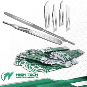 2 SCALPEL KNIFE HANDLE #7 #3 + 60 STERILE SURGICAL BLADES #10 #11 #15 #16 - Bild 1 von 3