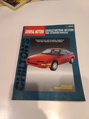 MANUAL DE REPARACIÓN CHEVROLET SPECTRUM & GEO STORM 1985-1993 CHILTON'S  Foto 1 de 4
