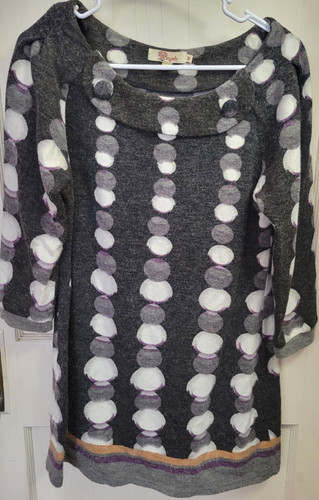 VETEMENTS Abito donna Aryeh manica lunga fantasia cerchio nero bianco viola taglia media