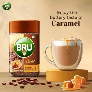 Bru Gold Caramel Flavoured Instant Freeze-Dried Coffee 100g - Pack of 2 - Picture 1 of 4