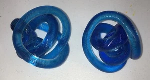 Two Art Glass Twisted Infinity Rope Knots Sculptures Paperweights Hand Blown (2) - Picture 1 of 4