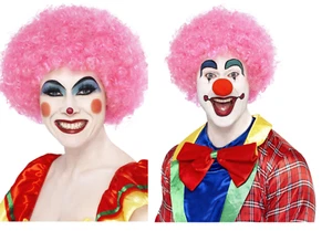 NEW Adult Crazy Clown Pink Afro Curly Wig World Book Day Fancy Dress - Picture 1 of 1