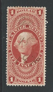 Bigjake: R-71d, $1.00 Life Insurance - Exp. Silk  - 1st Revenue Issue - Picture 1 of 4