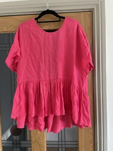 Zara Trafaluc Collection Pink Tunic with Gorgeous Tassel Tie Back Size L - Picture 1 of 5