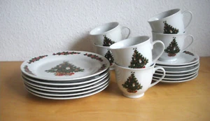 Domestic 18tlg Kaffeeservice 6 Pers. Porzellan Weihnachten O Tannenbaum NEU - Bild 1 von 8