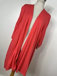 New Catherines 1X Jacket Coral Pink Open Front Stretch Lightweight Womens M1 - Picture 1 of 6