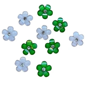 13mm Lady Luck Rhinestone Center Petals Flowers Shelly's Buttons Craft Scrap Sew - Picture 1 of 2