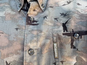 Columbia River Lodge Shirt Mens L Duck Hunting Soft Canvas Long Sleeve Button Up - Picture 1 of 19