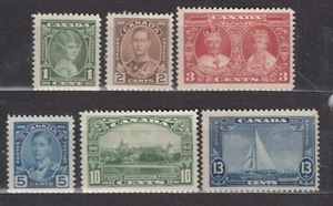1935 #211 - #216 1¢ - 16¢ KING GEORGE V SILVER JUBILEE ISSUE F-VF COMPLETE SET - Bild 1 von 2