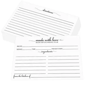 100 Pack 4"x6" Recipe Cards Double-Sided White Cardstock Bridal Shower Gift - Picture 1 of 6