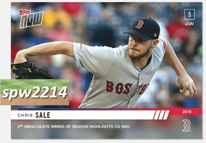 2019 Topps Now Chris Sale #336 2nd Immaculate Inning of Season - Image 1 of 1