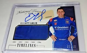 Elliott Sadler 2016 National Treasures Autorennen gebraucht Feuerwehranzug 36/49 Karte NASCAR - Bild 1 von 3