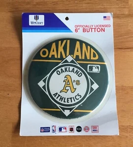 Pin de botón vintage Wincraft Oakland A’s oficial MLB 6” NUEVO EN PAQUETE sin abrir - Imagen 1 de 2