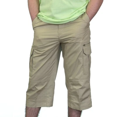 Men Long Cargo Shorts Khaki - Image 1 of 3
