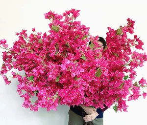 40Pcs in Bulk Artificial Bougainvillea Silk Flowers Branches Long Plant Stems 45 - Picture 1 of 8