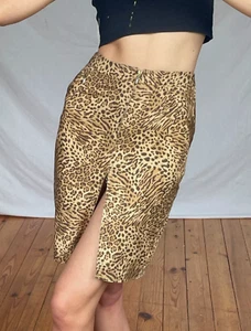Gianni Versace Couture vintage silk leopard print skirt - Size XS - Picture 1 of 11
