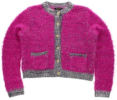 Juicy Couture Black Label Women's Sweater WFST57845, Fluffy Crop Button Cardigan - Image 1 of 4