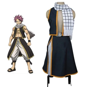 IN STOCK FAIRY TAIL Team Natsu Mage Natsu Dragneel Cosplay Costume Anime Outfits - Picture 1 of 4