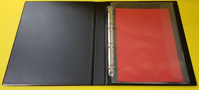 PS-HANDELSHAUS Ringbuch Ordner PVC A4+ ÜBERGRÖßE Folio Format BLACK 4-Ringe mit Einschubtasche