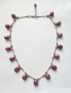 Ruby and Sterling Silver Necklace - Picture 1 of 8