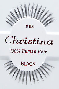 Christina #68 6,12 Pairs 100% Human Hair False Eyelashes 