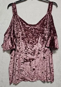 Torrid 4 Übergröße Pflaume Samt Top Schulterfrei Glockenärmel 4X - Bild 1 von 8