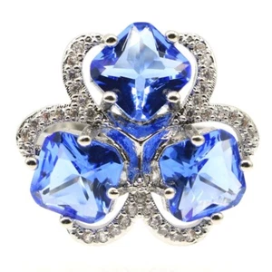Anillos de plata para citas con circonita cúbica violeta muy recomendables para mujeres 9,25 - Imagen 1 de 3