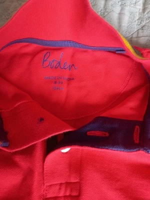 Boden Boys Polo T Shirt Top Red Age 8-9 Great Condition - Image 1 of 4