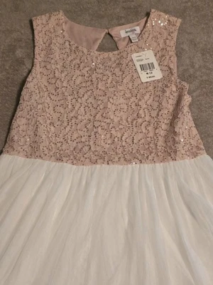 Vestido marca Speechless niñas talla 18,5 color rosa secuencia corpiño falda blanca Foto 1 de 4